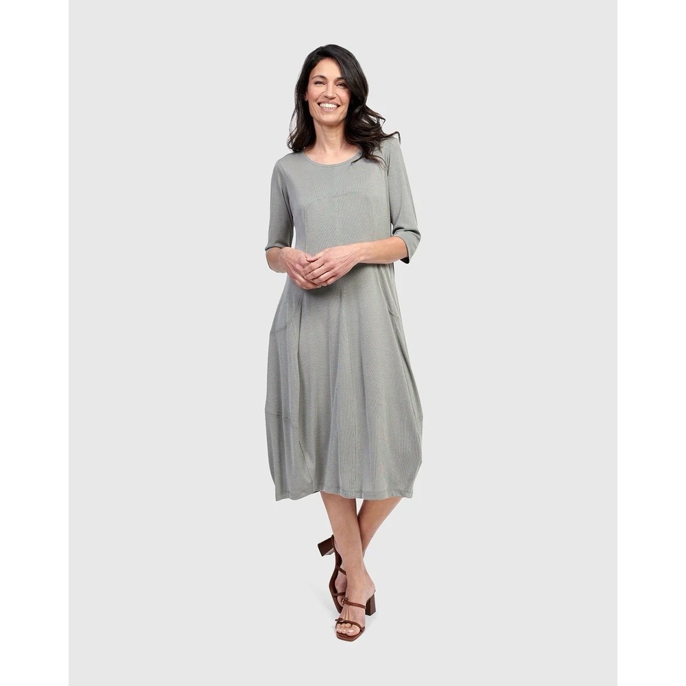 New $196 Alembika Essential Relaxed Dress Women's 18/20 Grey Pullover Casual